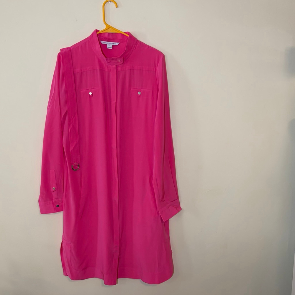 Diane von Furstenberg Women’s Mariana Silk Long Sleeve Pink Dress Size 12 - Picture 11 of 11